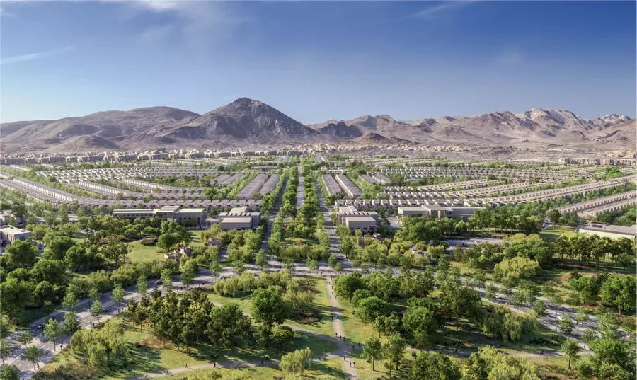 Official render of Shams (Al Ghoroub), published by National Housing Company (NHC).