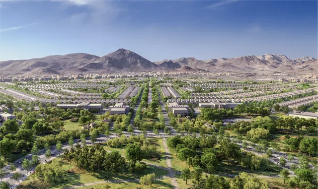 Official render of Shams (Al Ghoroub), published by National Housing Company (NHC).