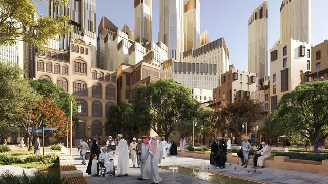 Official render of King Salman Gate, published by Rua Al Haram Al Makki (PIF).