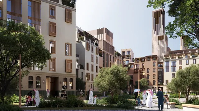 Official render of King Salman Gate, published by Rua Al Haram Al Makki (PIF), picture 1 of 6.
