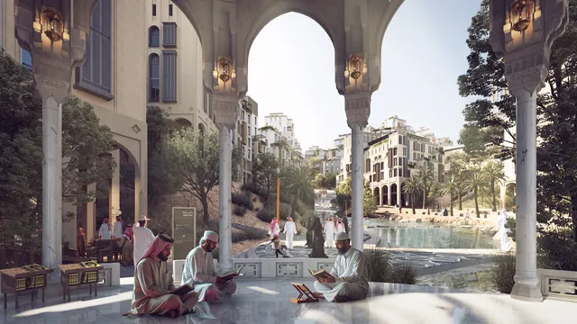 Official render of King Salman Gate, published by Rua Al Haram Al Makki (PIF), picture 4 of 6.