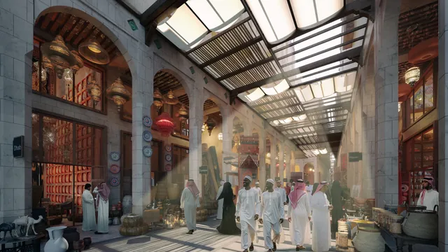 Official render of King Salman Gate, published by Rua Al Haram Al Makki (PIF), picture 5 of 6.