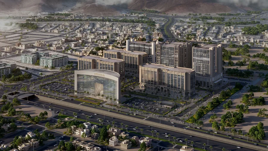 Official render of Dar Al Hijrah, published by Rua Al Madinah Holding (PIF).